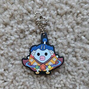 Tamagotchi x One Piece OP Jinbei & Waratchi Rubber Keychain Bandai Gashapon